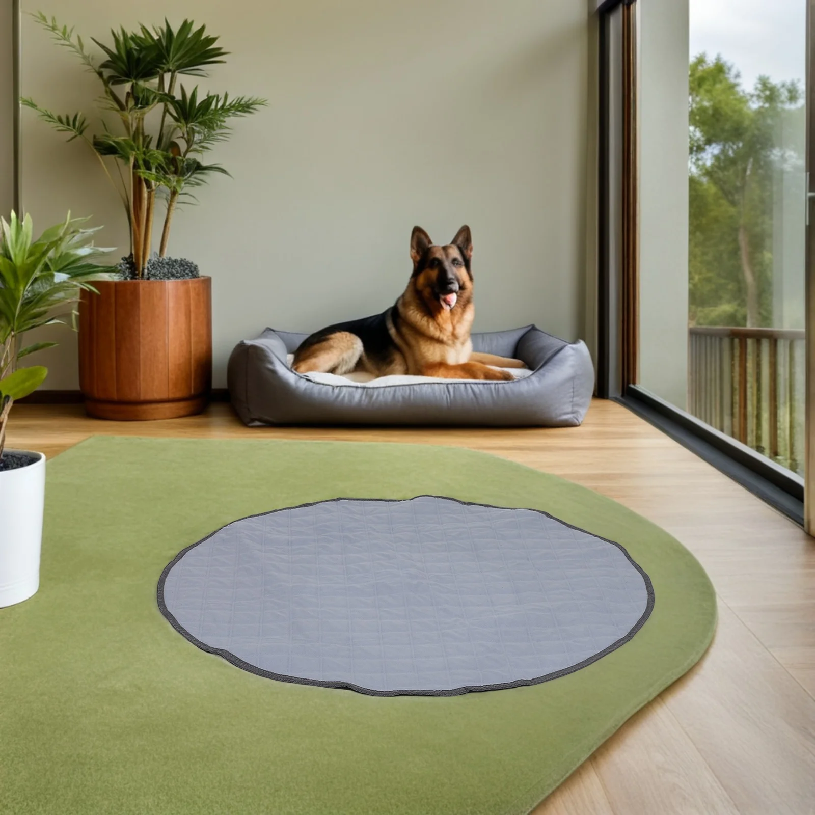 

Absorbent Reusable Pet Training Pads for Small Animals Dogs Cats Round Toilet Mat for Indoor Outdoor Potty Care Easy Clean