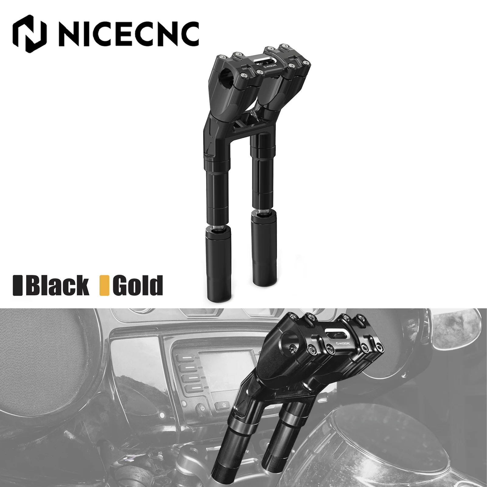 

Kickback Handlebar Riser 12"/8"/ 7"/6"/5" For Harley Dyna Fat Bob Low Rider Sportster 883 1200 Street Bob FXBBS Softail Deluxe