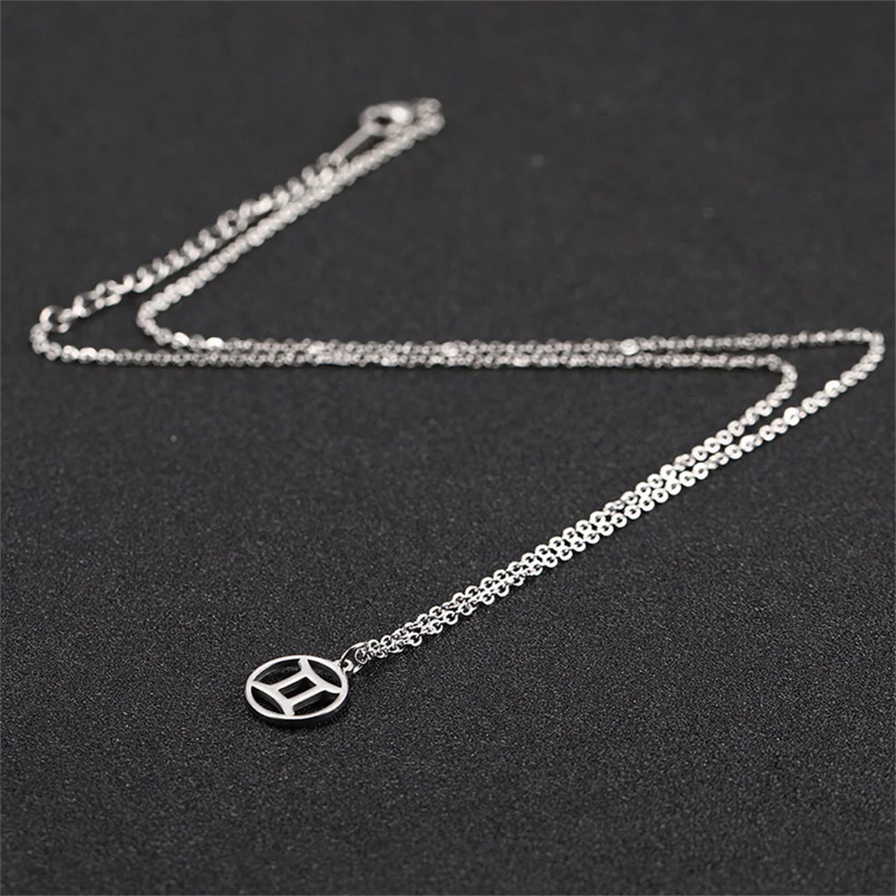 Edelstahl Hohl-out Stern Sternzeichen Halskette 12-Konstellation Anhänger Halskette Frauen Kette Halsband Männer Schmuck Geschenke – Detail 5