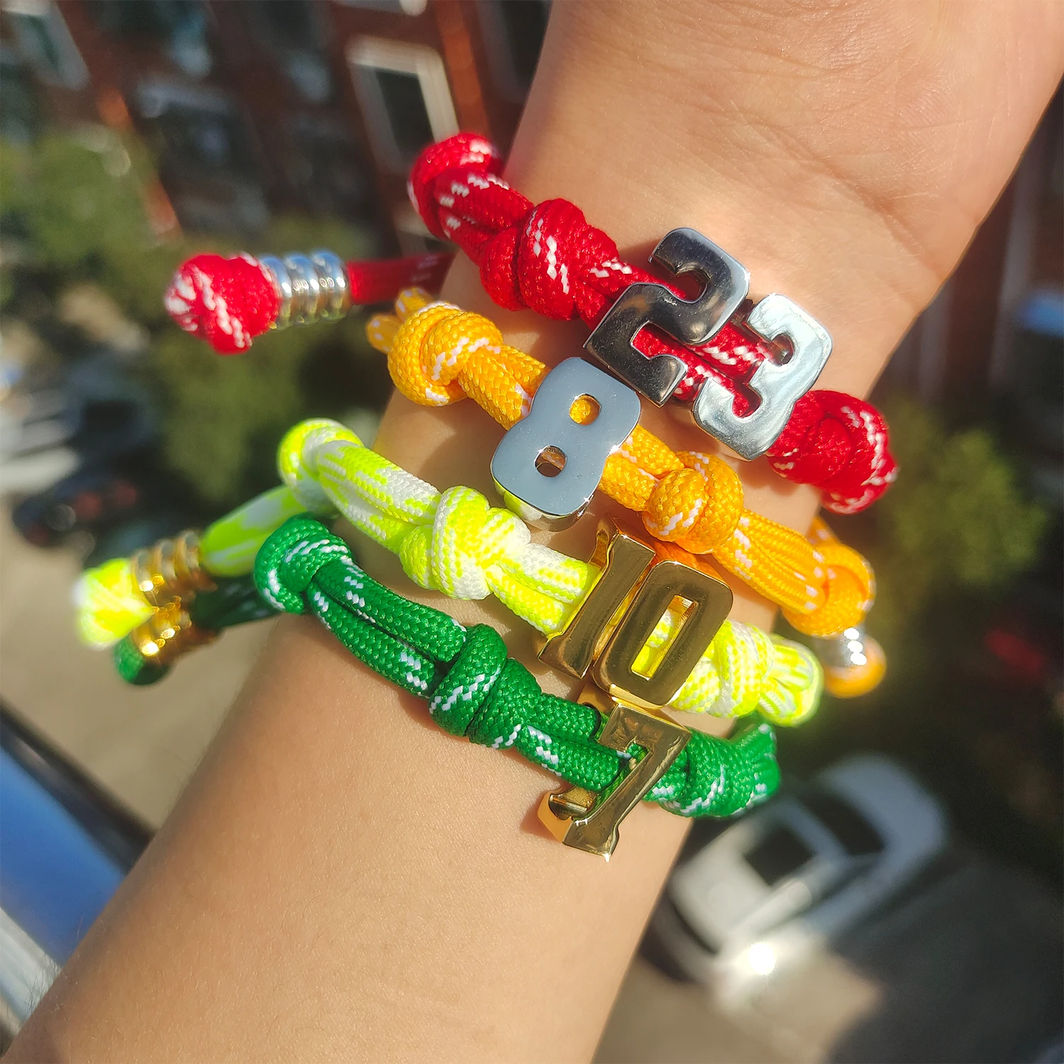 

Knotty Varsity Number Custom Bracelet DIY Handmade Braided String Lucky Digit Bracelet Colorful Cord Christmas Jewelry GiftWomen