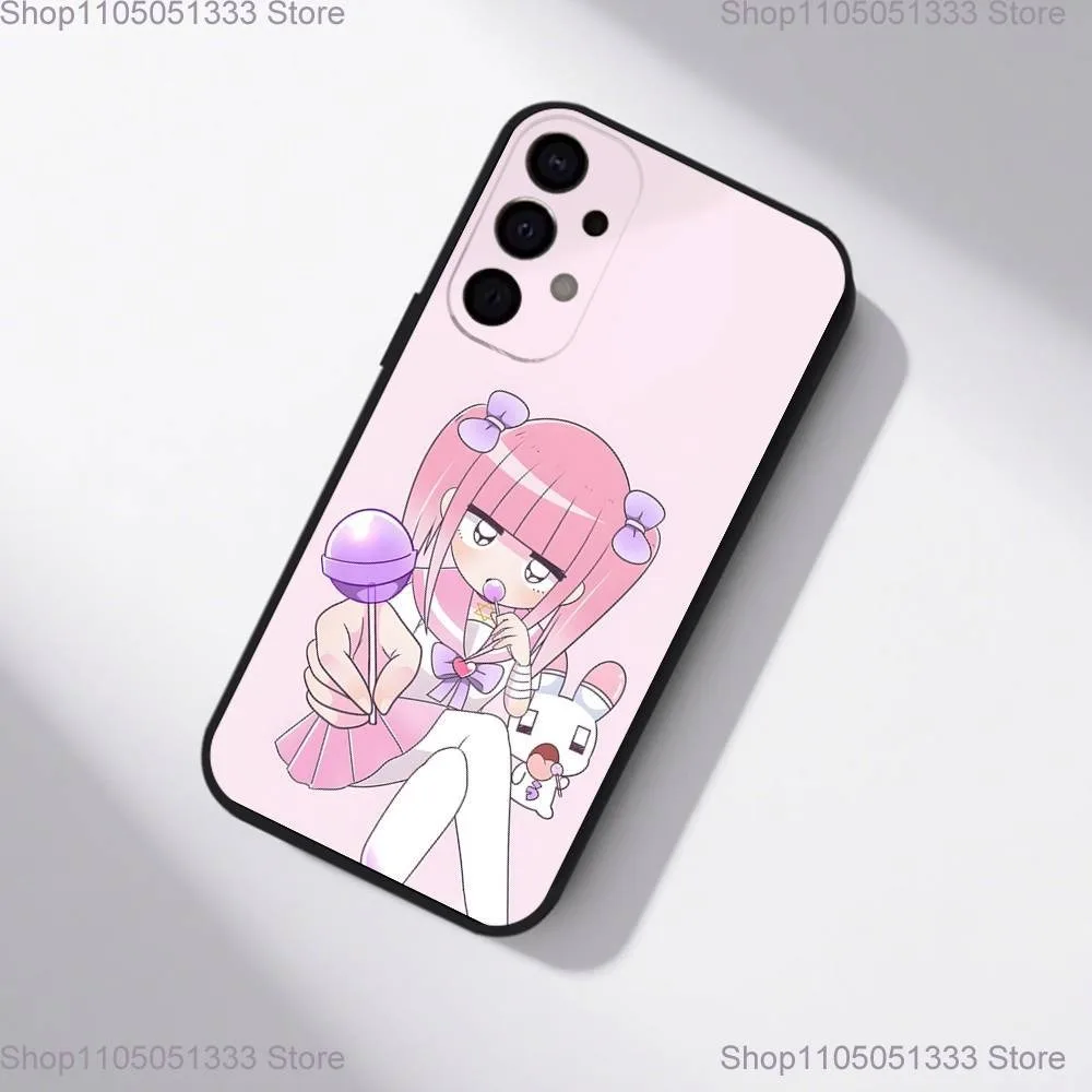 M-Menhera Chan-n 만화 전화 케이스 삼성 S25, S24, S21, S22, S23, S30, 울트라, S20, 플러스, Fe, 라이트, 5G 블랙 커버