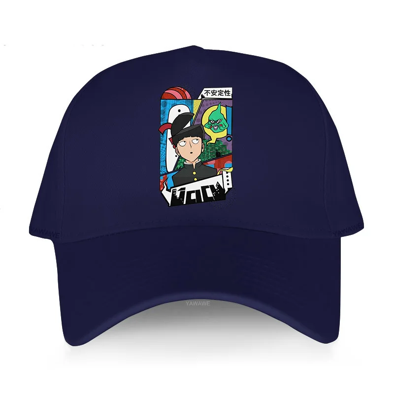 Men's Fashion printed Hat brand original Caps Anime Mob Psycho Shigeo Kageyama Funny Design Unisex Breathable Baseball cap