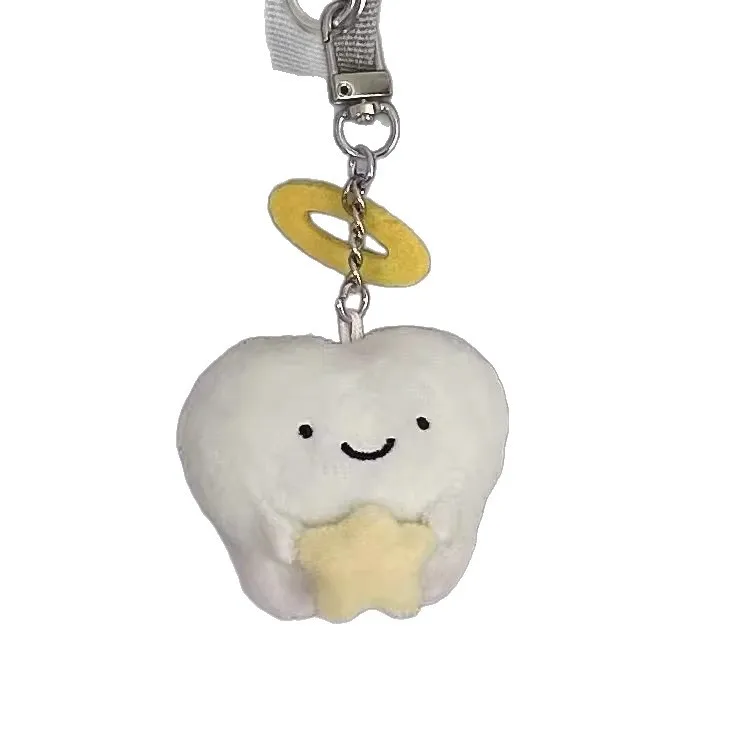 عالية الجمال الملاك الأسنان دمية القلب المكسور الأسنان أفخم قلادة زوجين دمية هدية المفاتيح