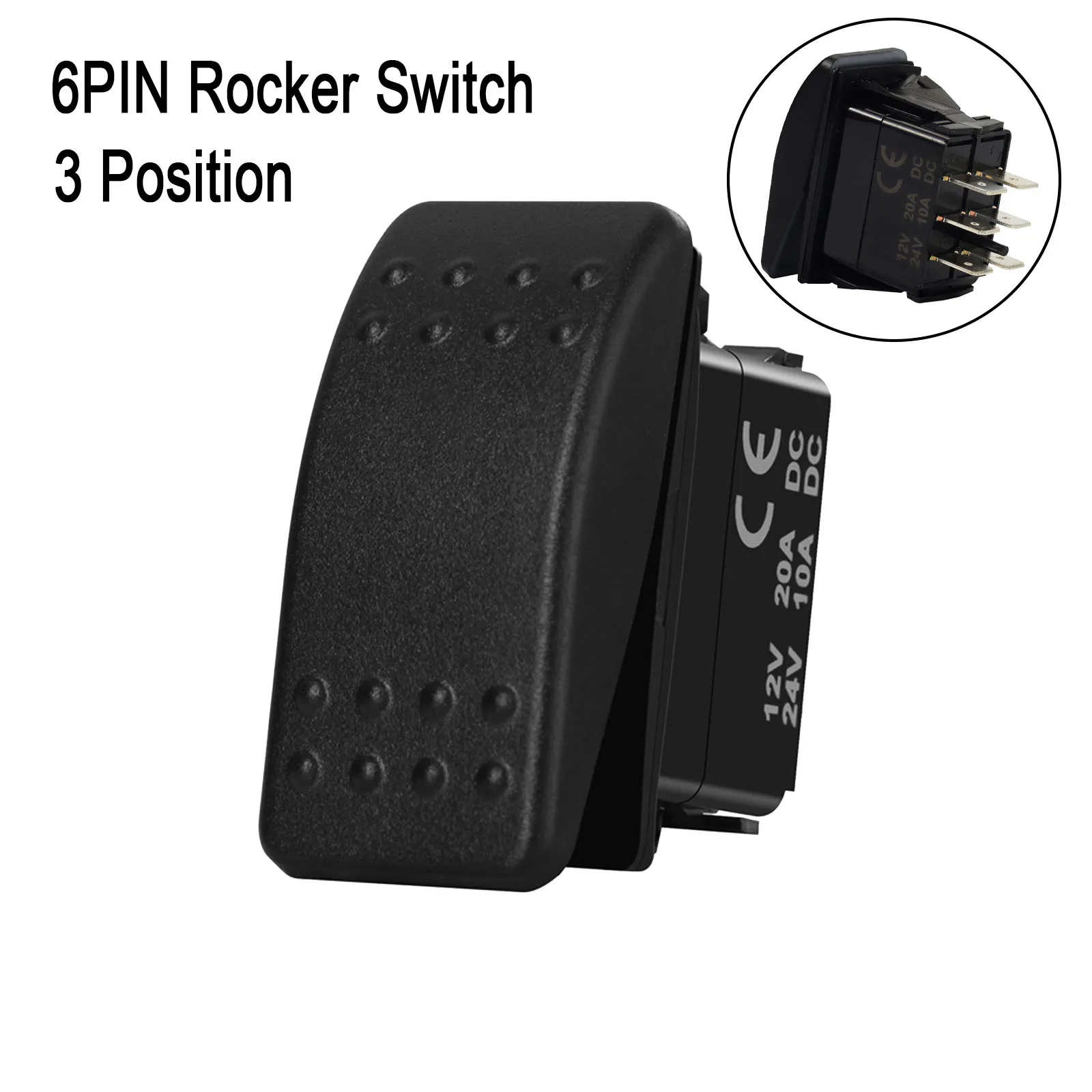 

Rocker Switch DPDT 6Pin 3 Way ON OFF ON Fixed / Momentary Toggle Switch Waterproof Car Marine Boat Rocker Switch for RZR ATV RV