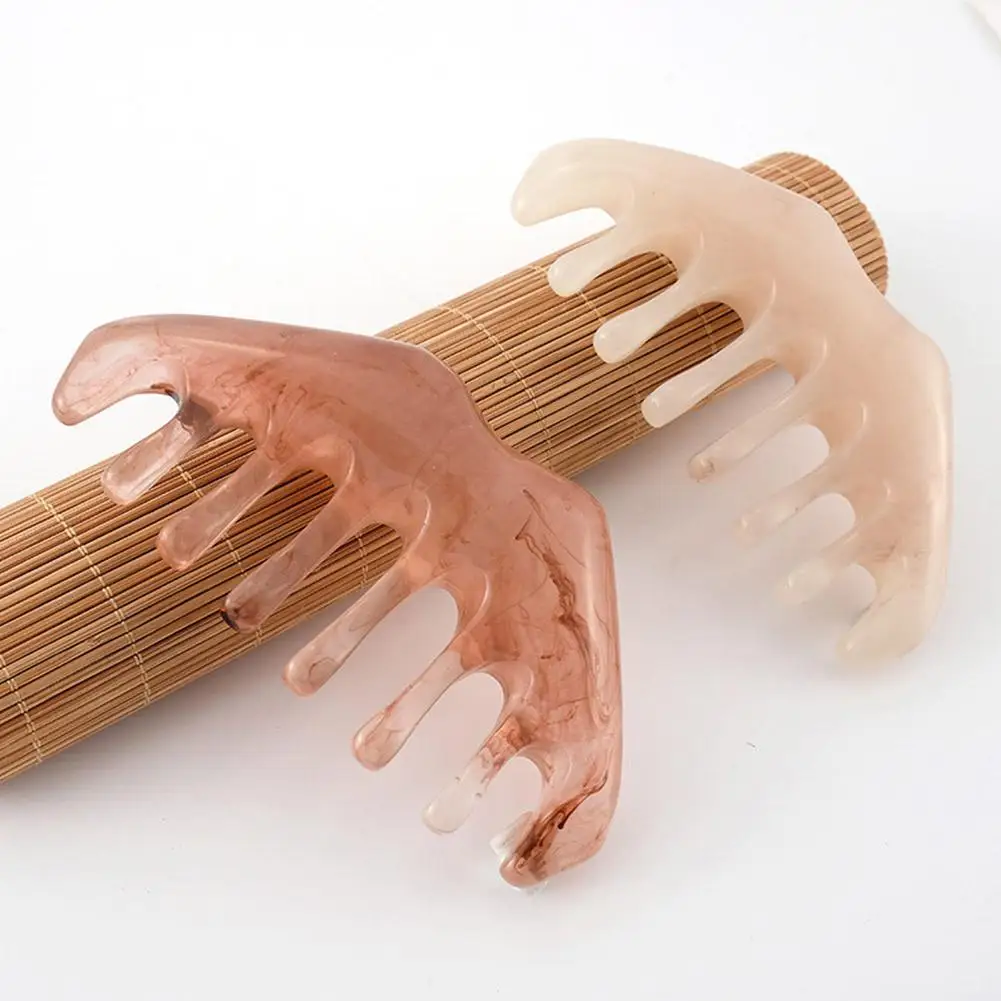 

Resin Gua Sha Massage Comb Head Body Scraping Reflexology Massage Comb SPA Hair Care Scraping Meridian Comb Scalp T6D6