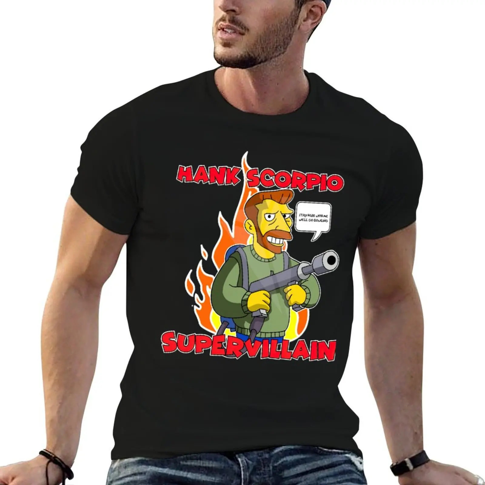 Hank scorpio supervillain T-Shirt anime figures heavyweights mens designer clothes