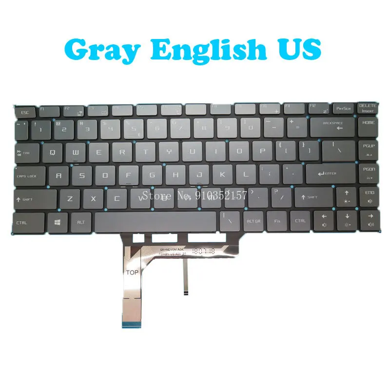 US JP GR NR IT Backlit Keyboard For MSI Creator 15M MS-16W1 Creator 15M A9SE A9SD Creator 15M A10SE A10SD English US NO Frame