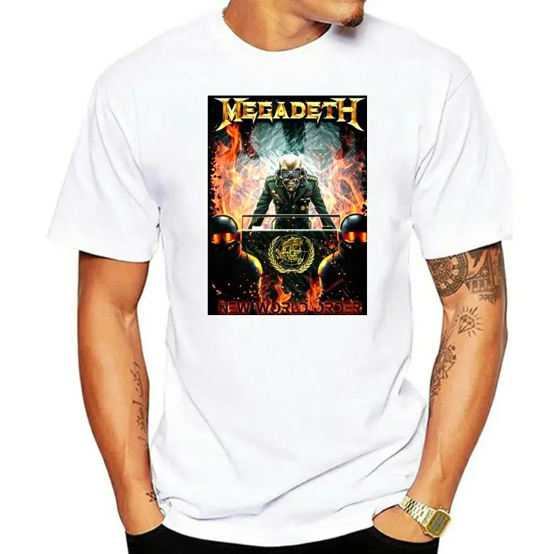 Official MEGADEATH New World Order T Shirt Black Band Tee All Sizes Fashion Rock