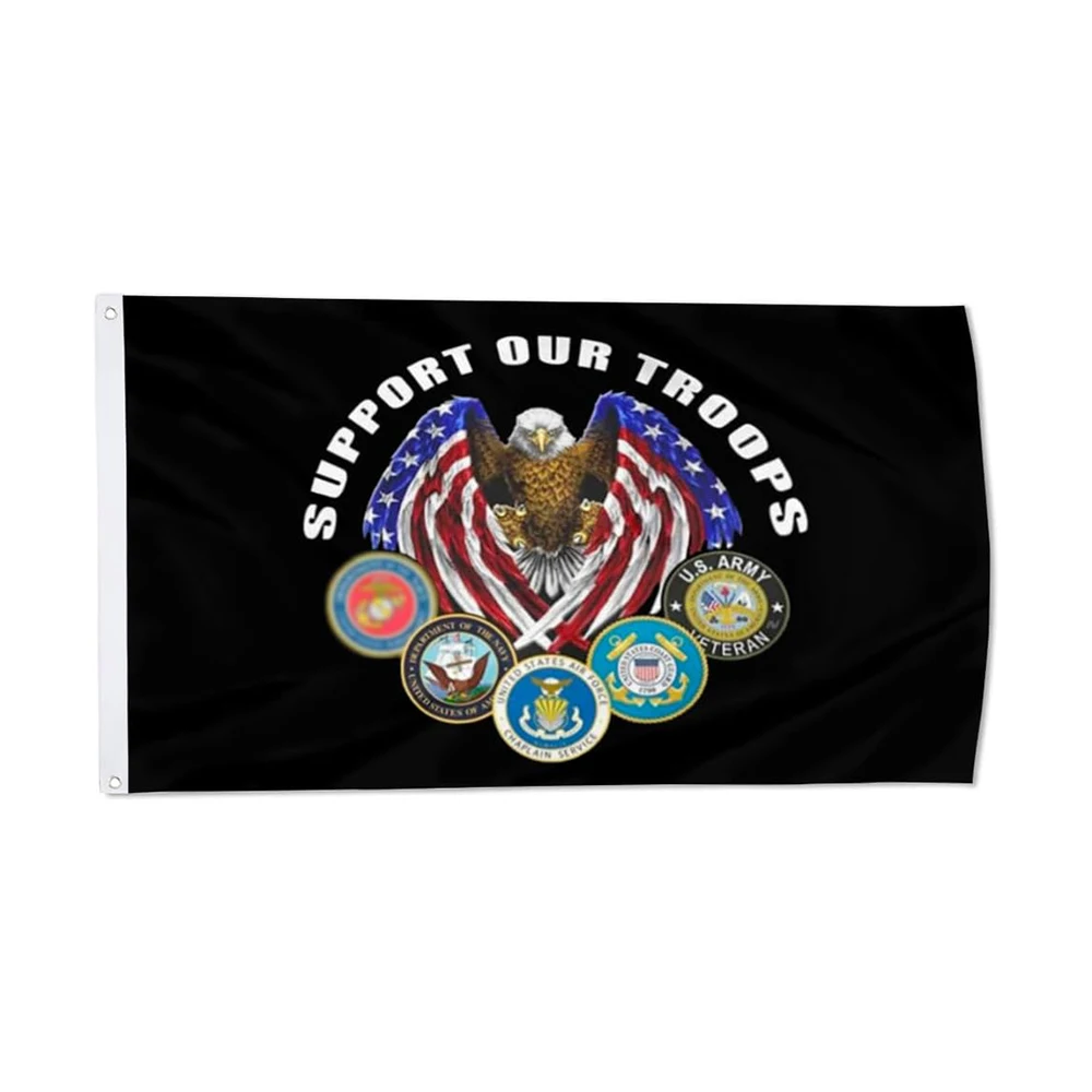 United States Military US Armed Forces Military Eagle Flag 3x5 Ft - UV Fade Resistant