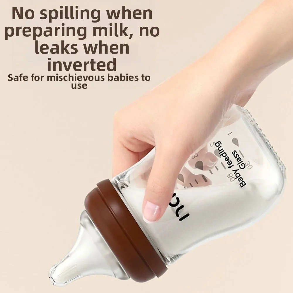 

Стеклянная детская бутылочка против удушья, против метеоризма, бутылочка для кормления новорожденных, 80/160 мл, пищевая ширококалиберная бутылочка для молока для дома/на открытом воздухе