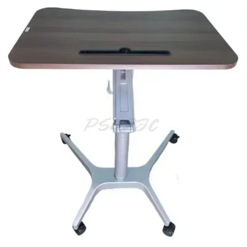 Household Office Pneumatic Simple Computer Desk Standing Desk Movable Lifting Desk image 4