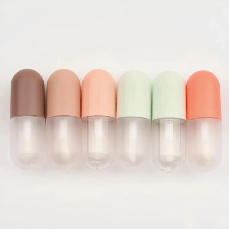 2pcs 5ML Empty Capsule Lip Gloss Tubes DIY Refillable Lip Gloss Container Travel Size Lip Tint Bottle with Soft Brush