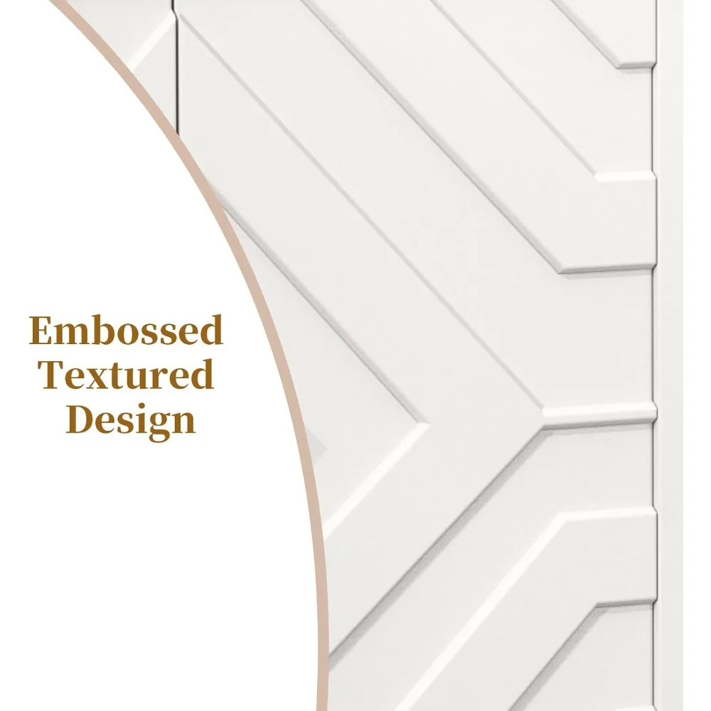 حامل تلفزيون أبيض حديث مقاس 63 بوصة من منتصف القرن لأجهزة التلفاز مقاس 65-75 بوصة مع خزائن تخزين وأبواب منقوشة