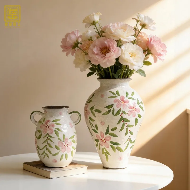Ceramic Vase Living Room Desktop Decoration Ornament Home Porch TV Cabinet Vases تحف كبيره للمنزل