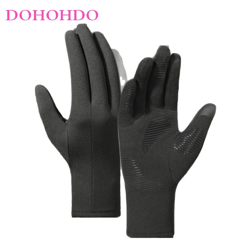 

Black Gloves For Men Outdoor Padded Gloves Autumn Winter Warm Windproof Touch-screen Anti-slip Riding Motorcycle Gloves Перчатки