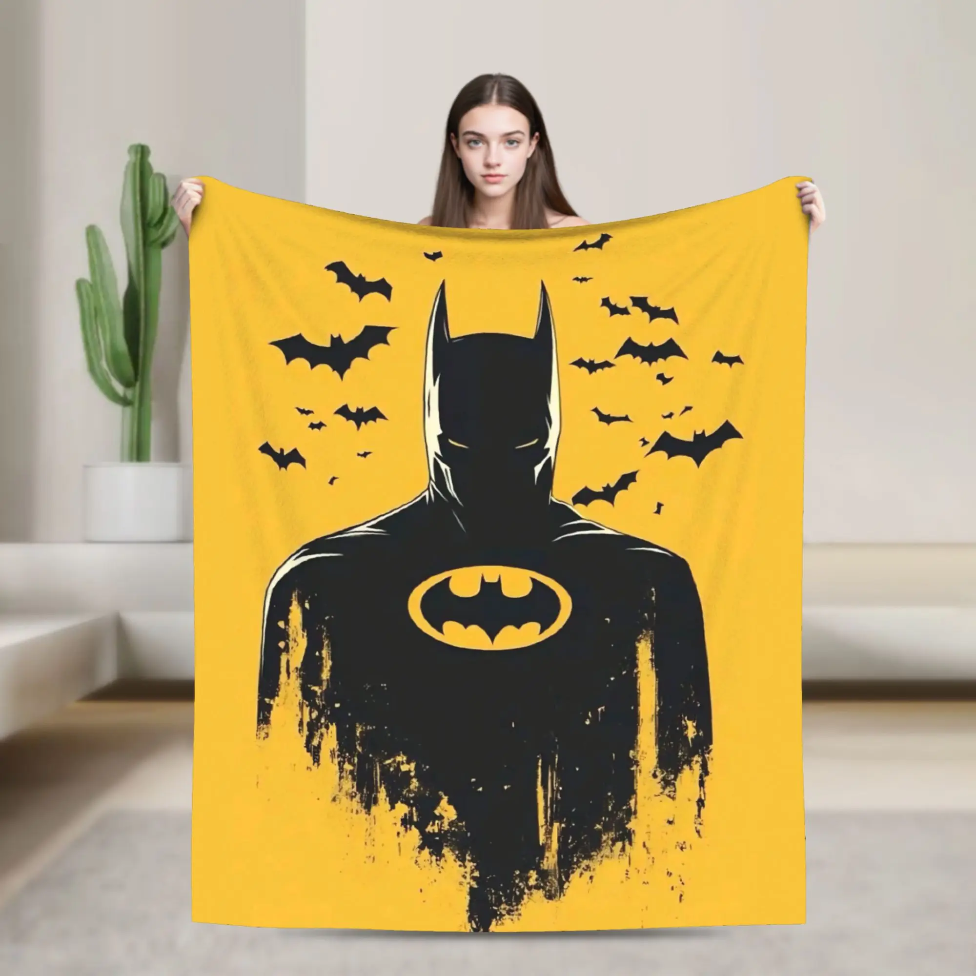 Bruce Wayne Batmans Blanket  Plush Throw Blankets Summer Air Conditioning Decoration Soft Warm Bedsprea,