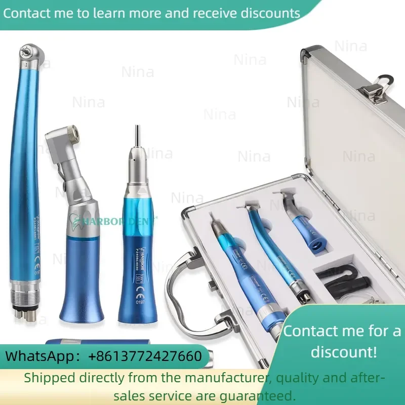 High-Speed Triple Water Spray Handpiece Set 2/4 Holes Push Button High/Low Speed Control Equipment Turbine