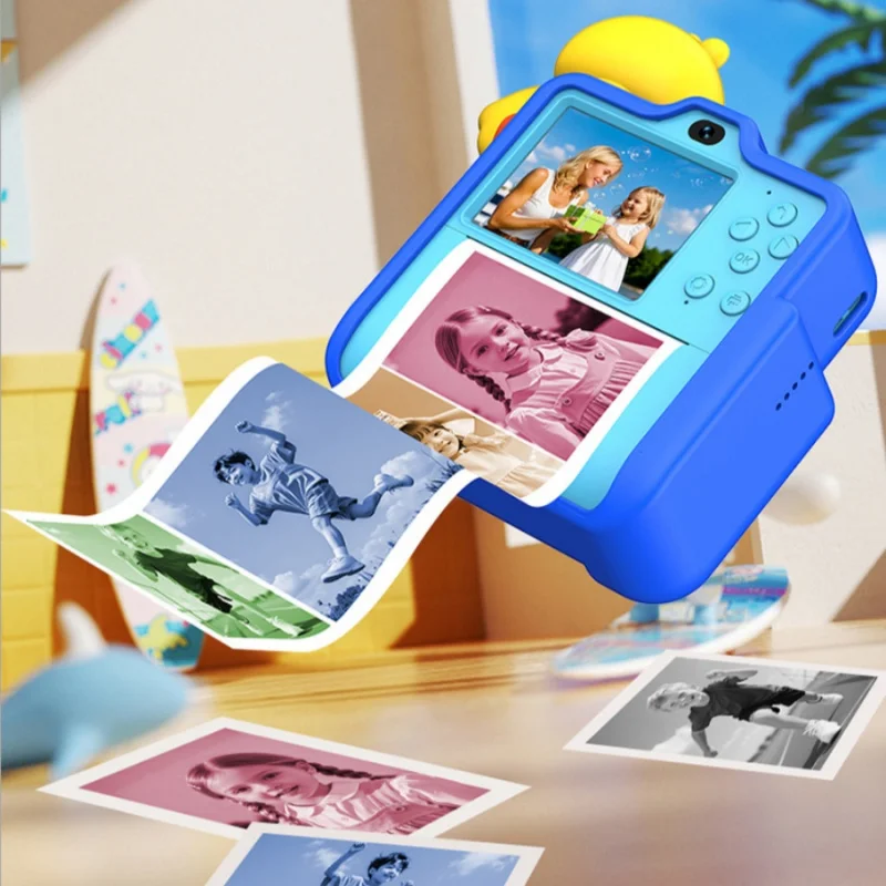 1pc Children's Mini Polaroid Printing Camera Dual Camera Selfie Student Digital HD Video Recorder Game Console Music Player