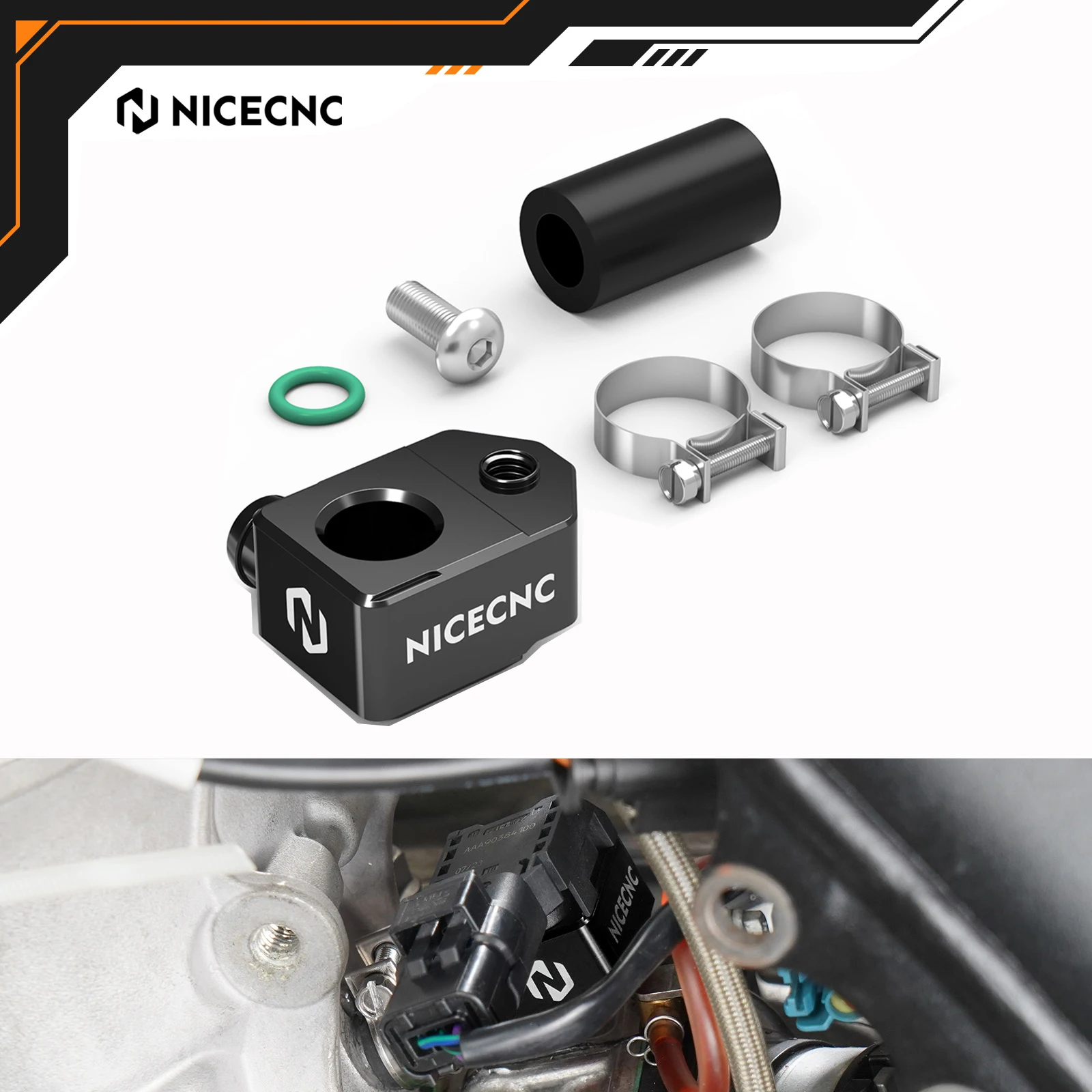 NICECNC 2024-2026 For KTM EXC 300 SX 125 XCW 300 XC 300 For Husqvarna TE300 GasGas EC300 TBI Crankcase Pressure Sensor Bracket