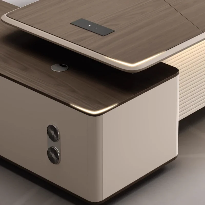 Computer Offices Desk Standing Shape Standing Desk with Bookcase Small Desk with Muebles Comprimidos Office Furniture