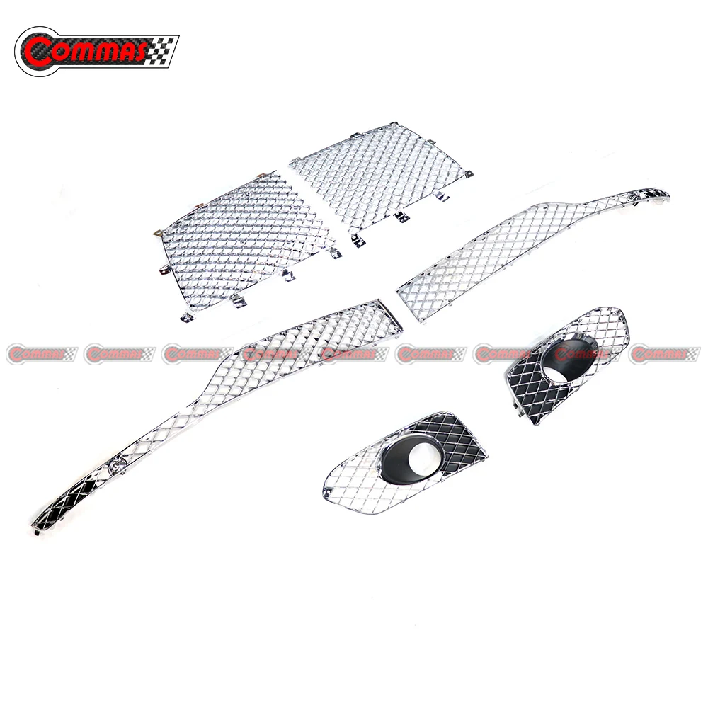 

Car Front Center Bumper Vent Grilles Cover Honeycomb Grill For Bentley Bentayga W12 Advanced Version Electroplated Body Kits