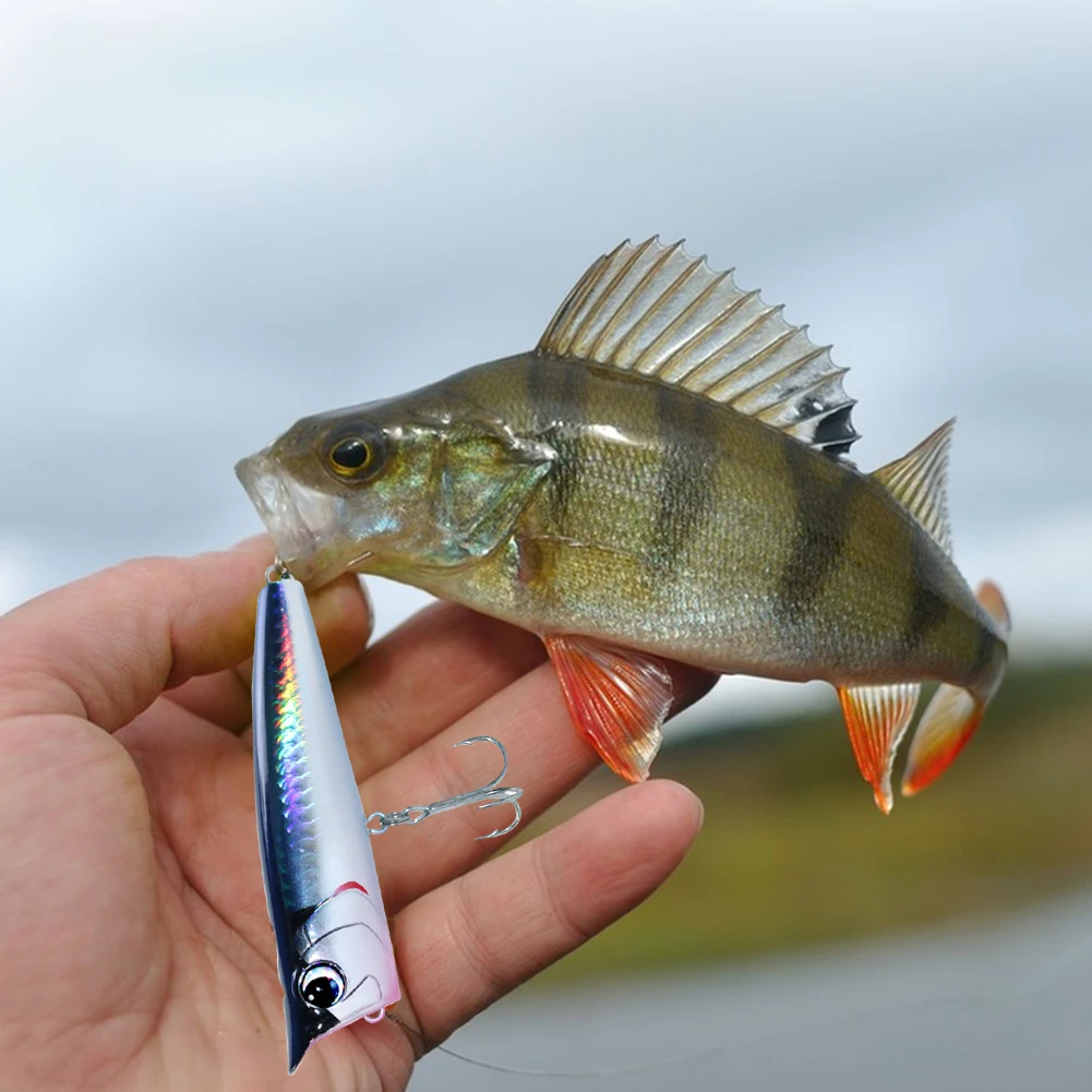 توبواتر بوبر الطعم مع هوك الاصطناعي الطعم الثابت عيون ثلاثية الأبعاد الاصطناعي المتذبذب سويم لصيد الأسماك في المياه العذبة في المياه المالحة