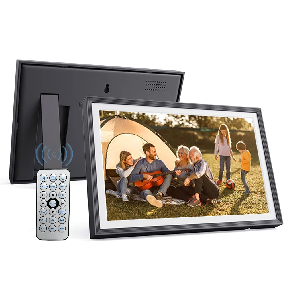 Digital Photo Frame 10.1in IPS HD Screen 1280x800 Desktop Electronic Photo Frame with Clock and Calendar Function