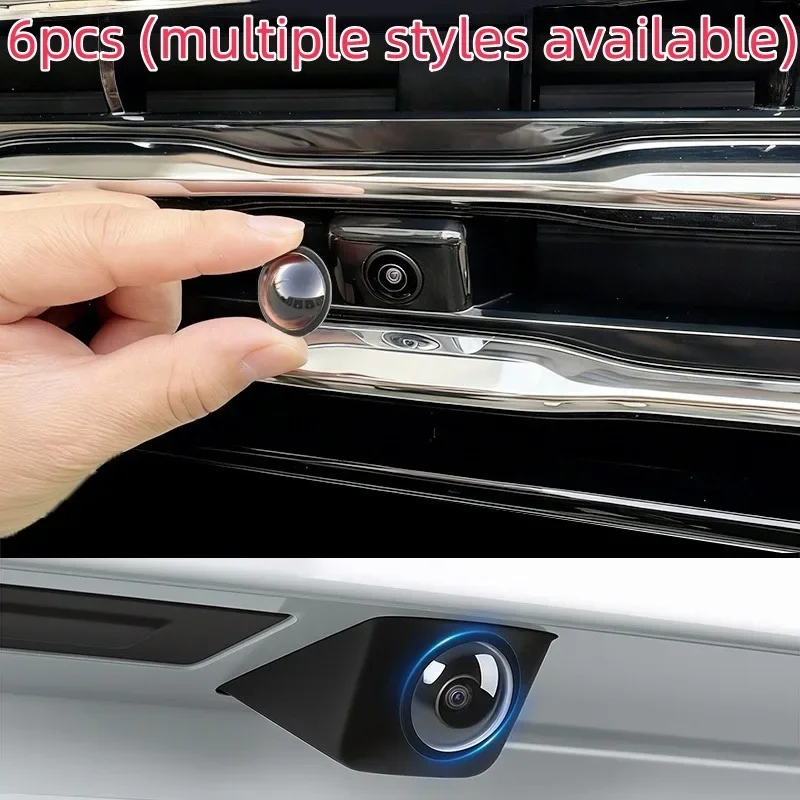360° Panoramic Camera Protective Cover 6Pcs, HD Anti-Scratch Anti-Collision Hood for Car, Universal Fit, No Image Quality Loss