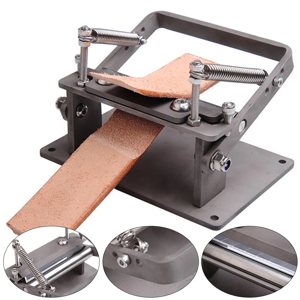 

Manual Leather Splitter Handheld, Adjustable Thickness 0.5-5mm Leather Peeling Machine for Leather Craft Belts Watch Straps DIY