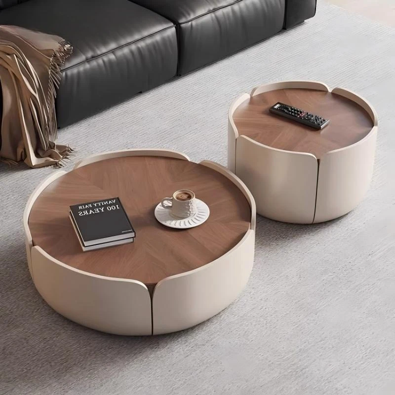 Petal coffee table, Italian minimalism, small apartment living room home, simple and modern, large and small round coffee table