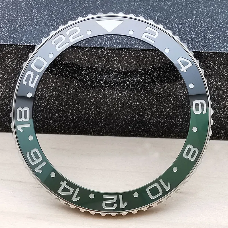 Black and Green Color ceramic Watch Bezel For RLX GMT 126720VTNR, Aftermarket Watch Parts High Quality