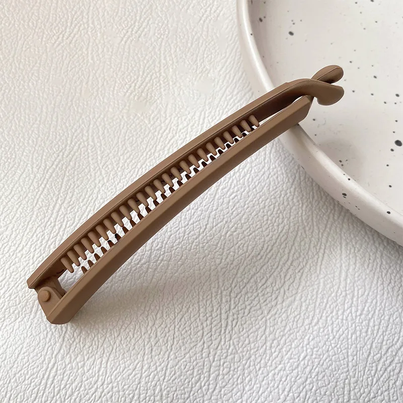 Neue Schlichte Haarspange Pferdeschwanzhalter Matt Einfarbig Modisch Minimalistisch Haarklammer Rutschfester Pferdeschwanzclip Haaraccessoires für Frauen – Detail 14
