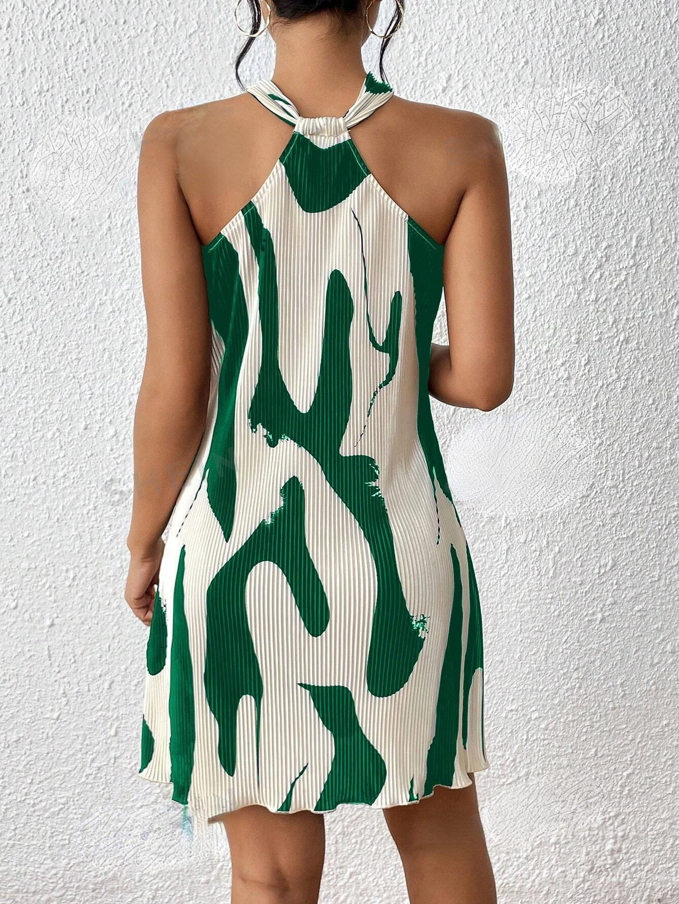 Privé Spring Break Graphic Print Halter Neck Dress