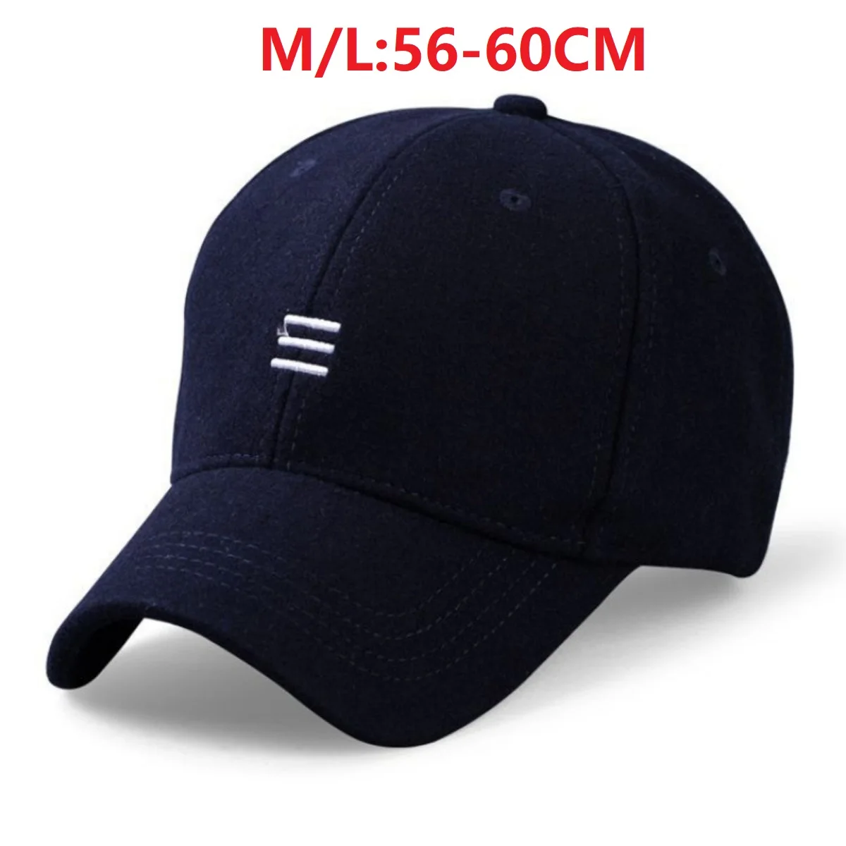 Winter Dad Warm Filz Hüte Großen Kopf Mann Frauen Jungen Mädchen Wolle Visier Männlich Plus Größe Baseball Caps 56-62 cm 62-68 cm – Detail 5
