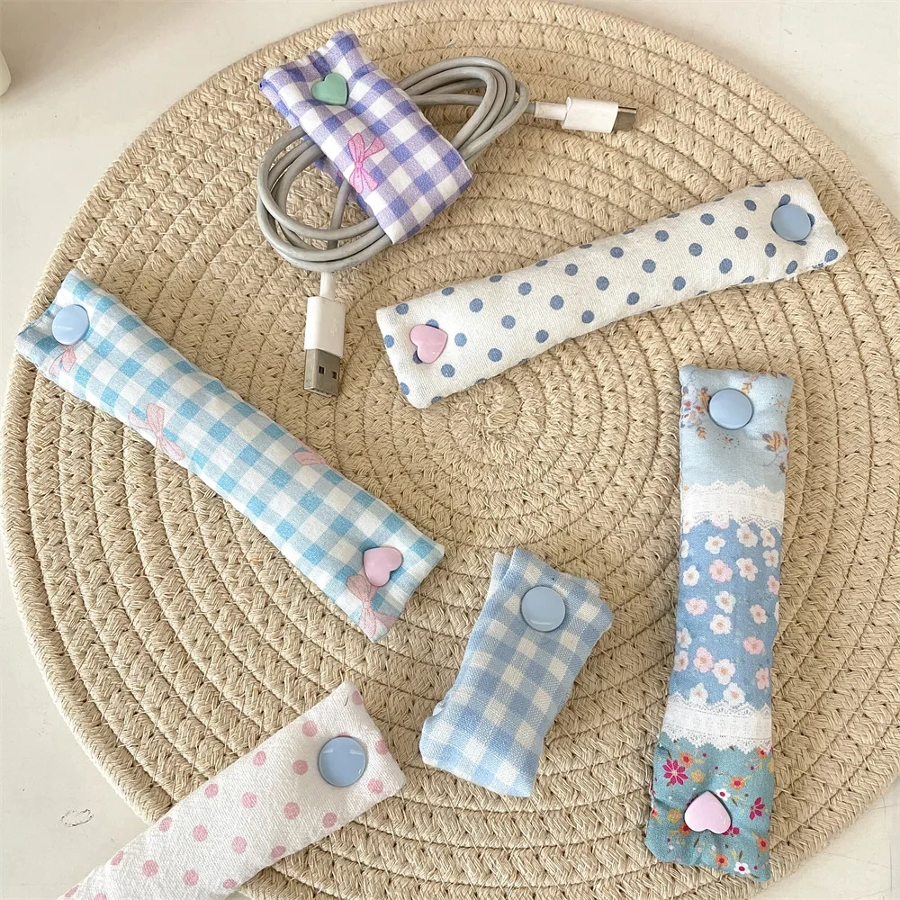 -Pack Cute Cable Organizer - Reusable Fabric Organizer For Phone Charging Cables, Computer Data Cables, And Headphone Cables