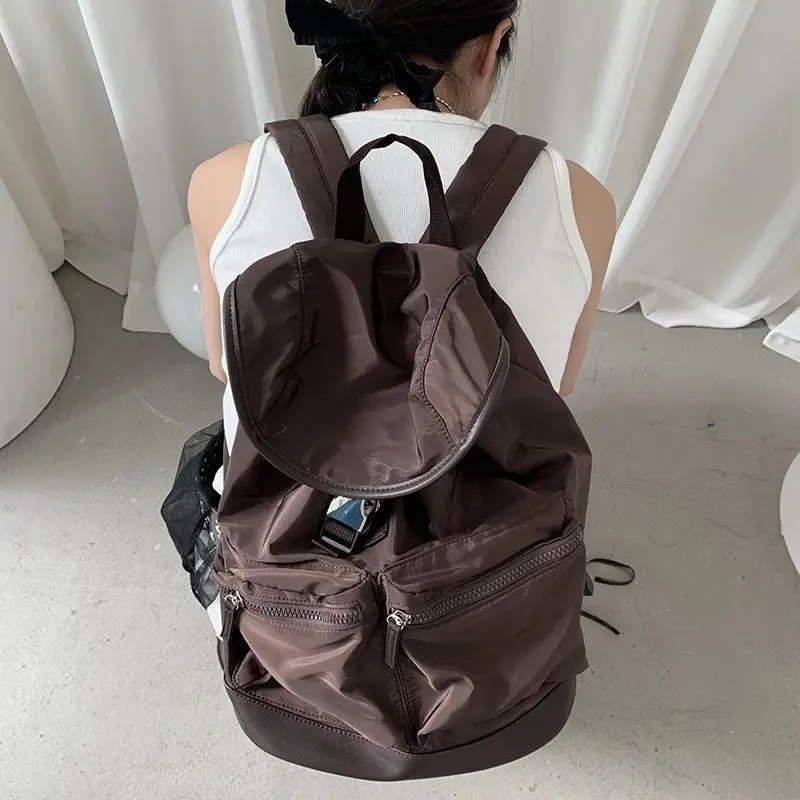 Nice Life 2025 New Style Brown Multi Pocket Large Capacity Backpack Mountaineering Bag Sport Style Versatile Bag school backpack