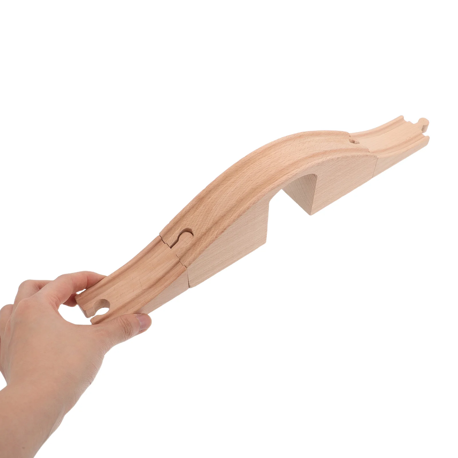 Wooden Train Track Expansion Set Interlocking Bridge Tunnel Accessories For Railway Building Blocks Compatible With Wood