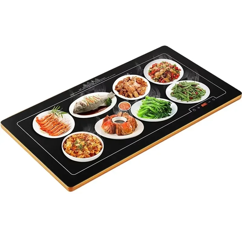 220V Food Insulation Board Warming Tray Warmer Board Household Thermostat Electric Hot Plate Warm Cutting Board Touch Screen