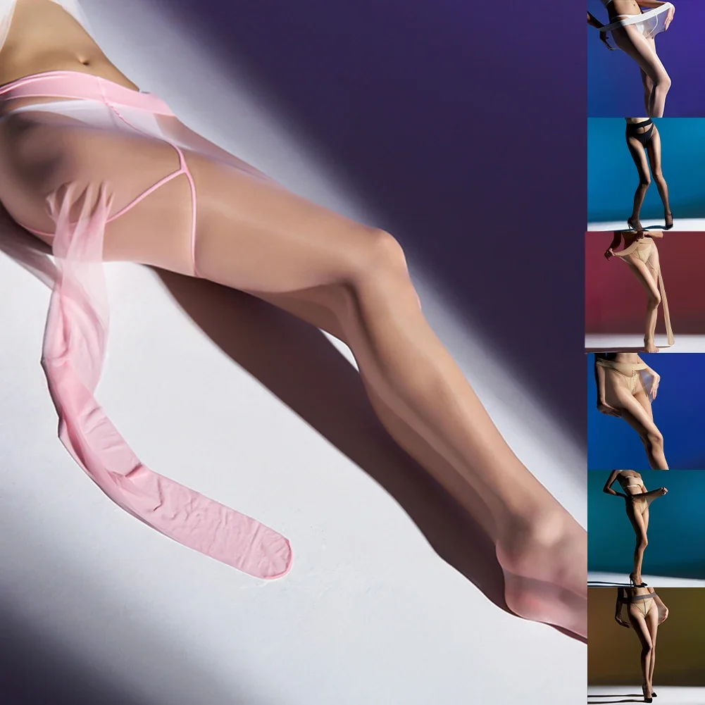 Meia-calça transparente ultra-fina para mulheres, meia sem costura, lingerie pura sexy