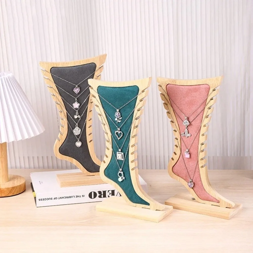 

Creative Foot Shaped Anklet Display Stands Desktop Detachable Display Stand Jewelry Display Wooden Holder