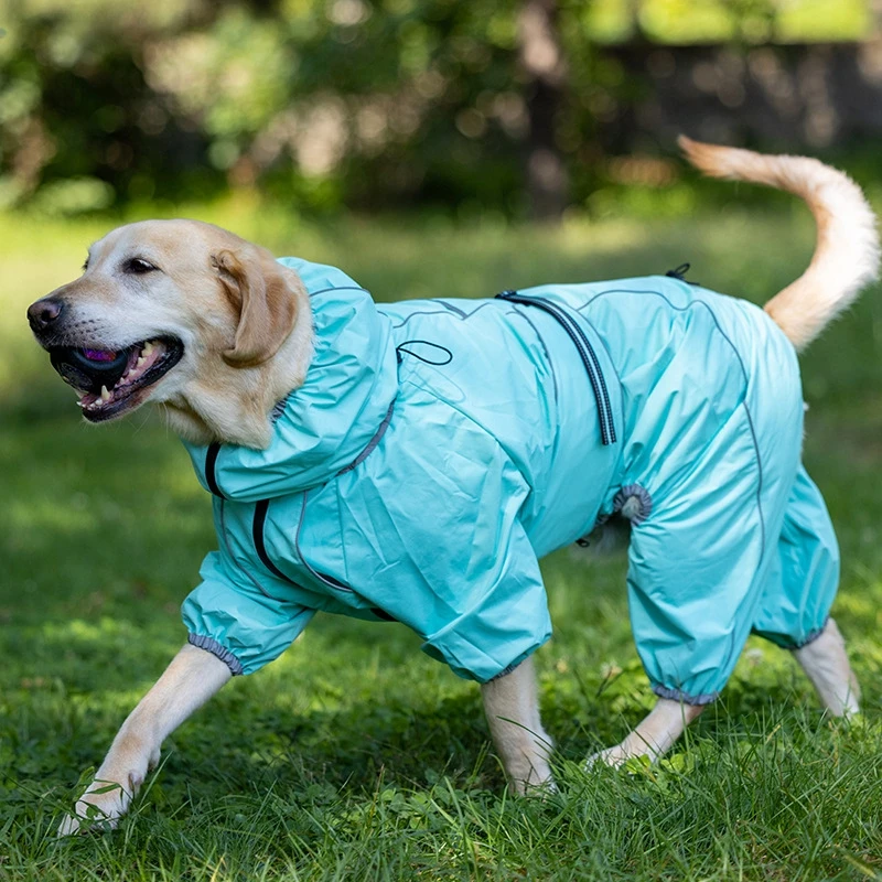 Dog Raincoat for Large Dogs Soft Breathable Snow-Proof Windproof Pet Rain Jacket Safety Waterproof Outdoor Dog Coat with Legs