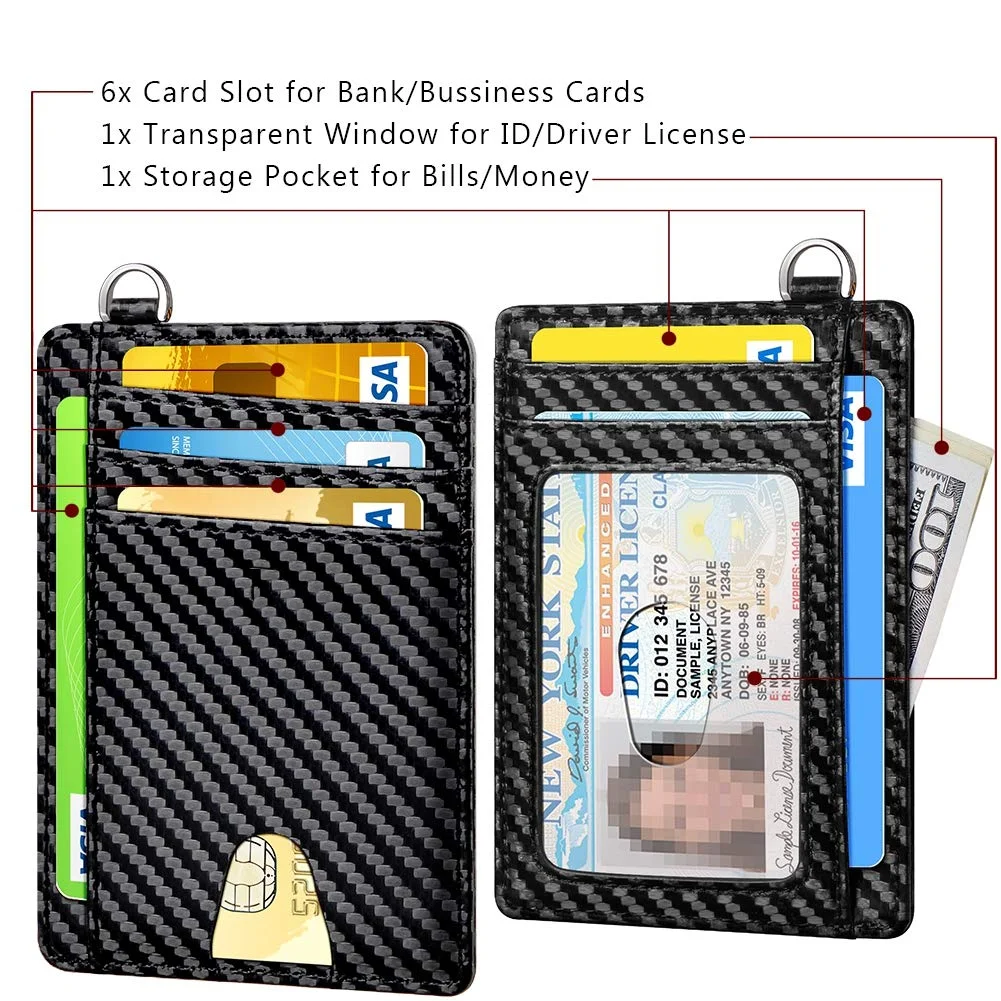 Slim Wallet, Credit Card Holder for Women, Minimalist Front Pocket RFID Blocking Card Cases, Small Wallet Women Men