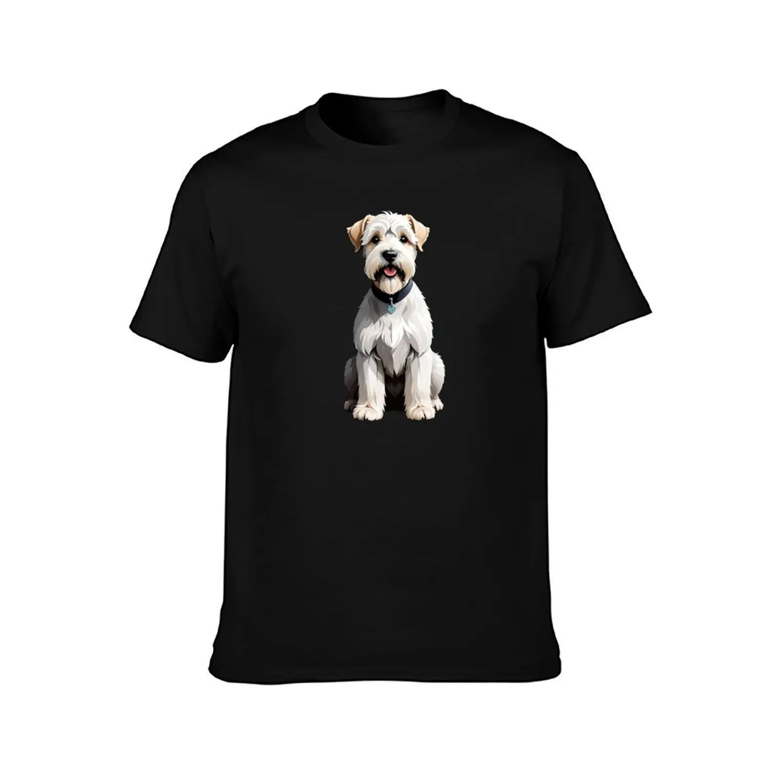 Wheaten Terrier T-Shirt, Summer Casual Cotton Tee, Oversized Streetwear Tops, Vintage Graphic Print, Loose Fit Short Sleeve