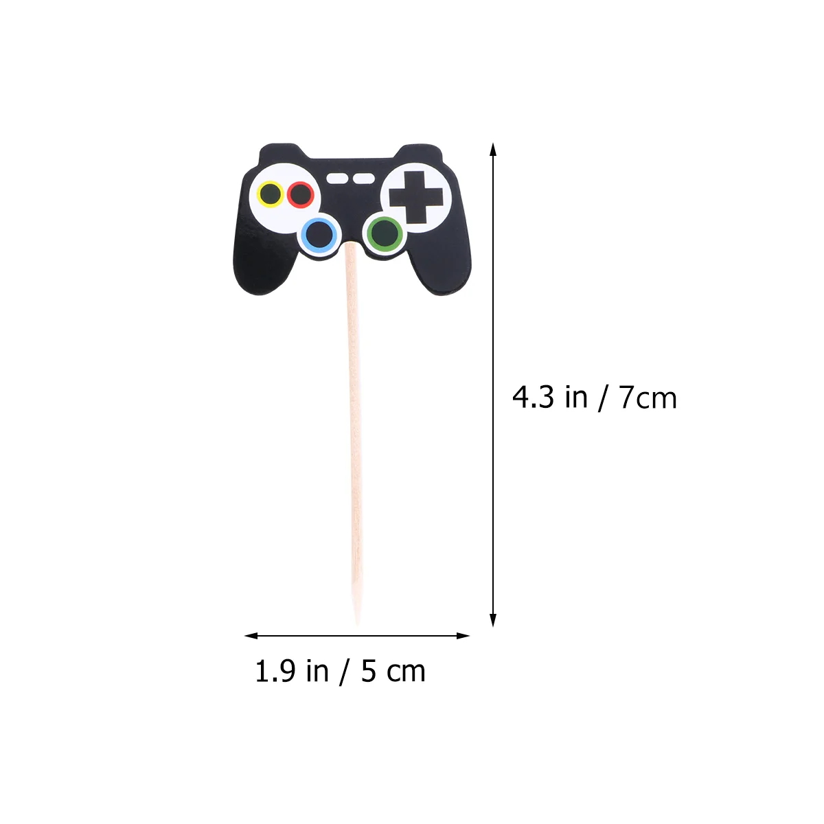 Dessert Cards for Children Gamepad Birthday Cake Decoration Picks Shaped Toppers Inserts Party