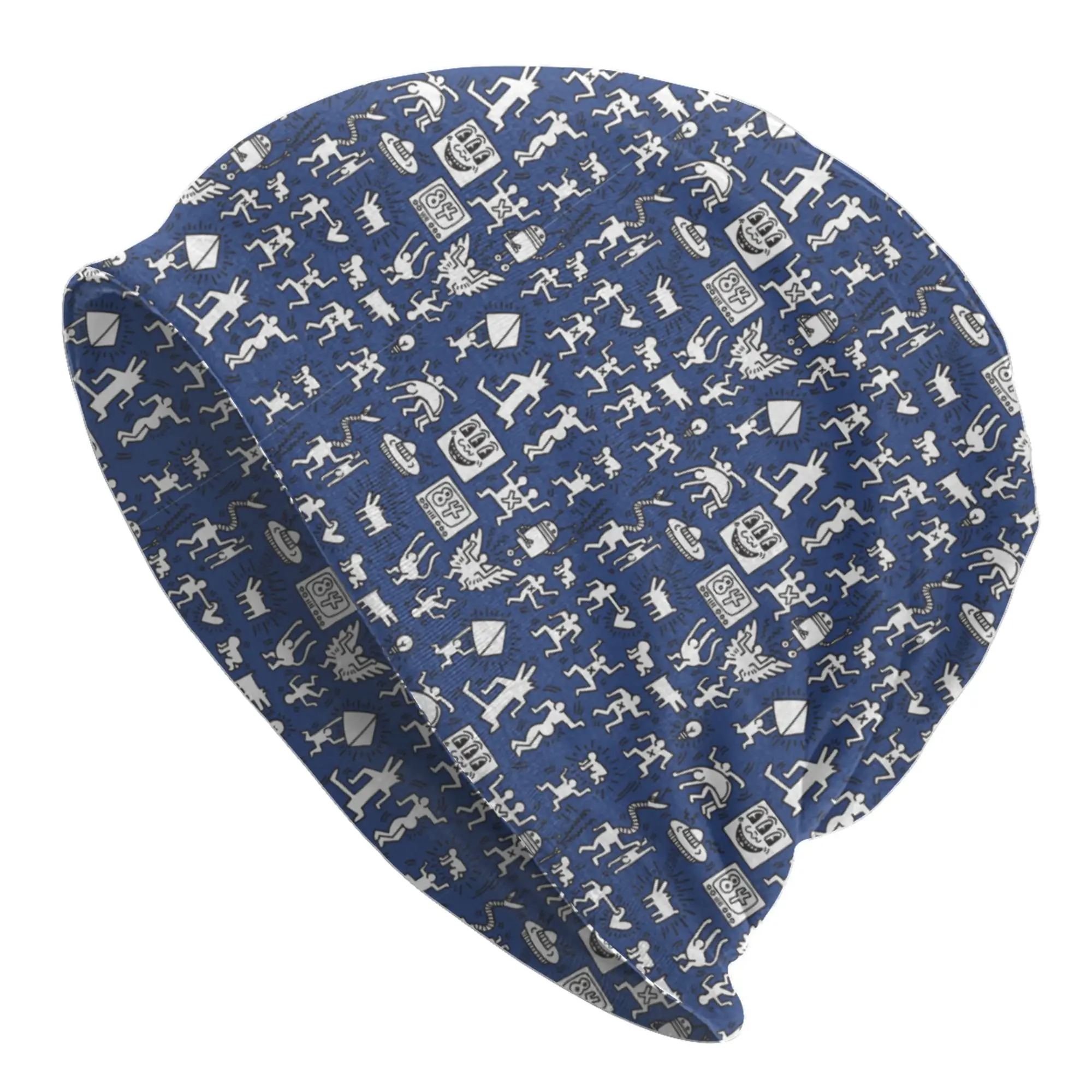 Haring Crazy Dancer Beanie Cap Unisex Winter Warm Bonnet Femme Knitted Hats Hip Hop Outdoor Skullies Beanies Caps For Men Women