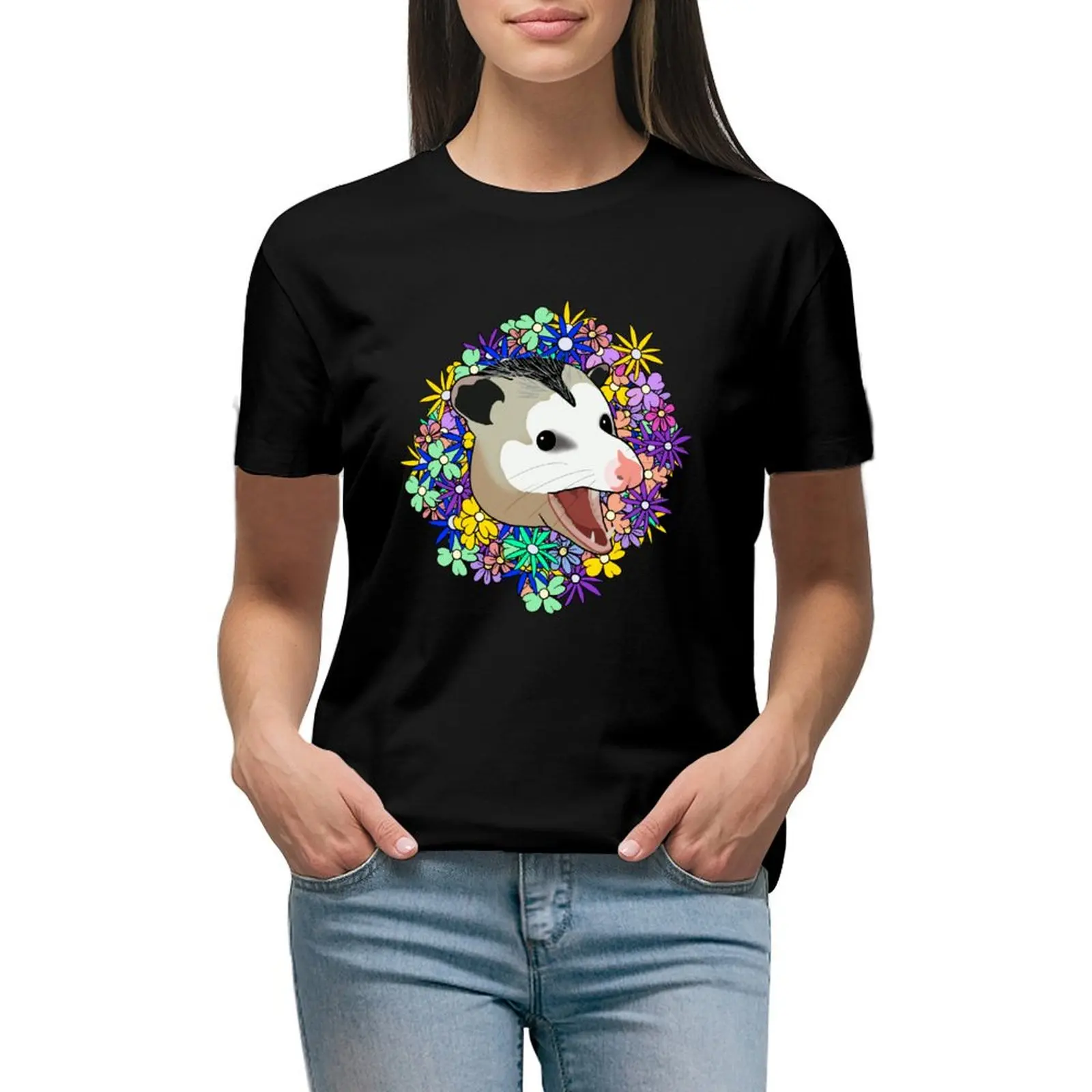 Awesome Possum T-shirt summer top funny tshirts woman