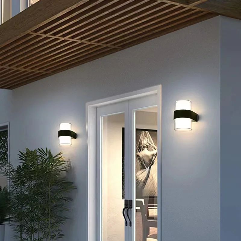 Modern Plastic LED Wall Light Square Round Light Up And Down The Interior Balcony Corridor Staircase Porch Wall Lighting Lamps