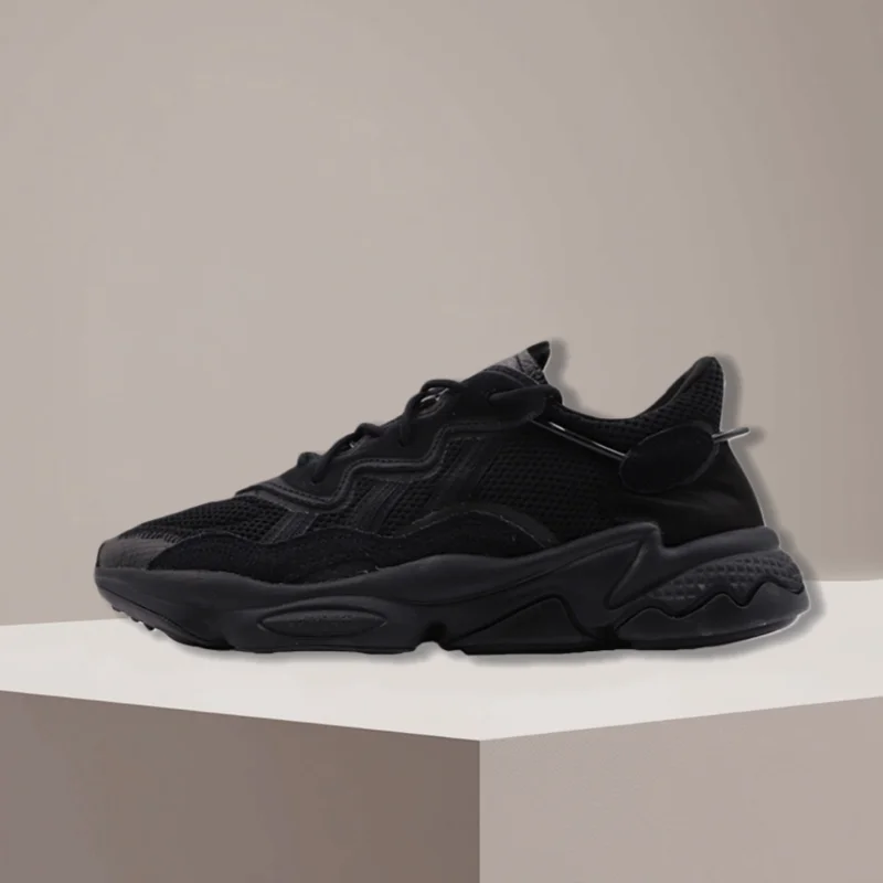 

Adidas Originals Ozweego Black Knight Retro Прочные универсальные низкие туфли для папы унисекс All-Black Colorway EE6999