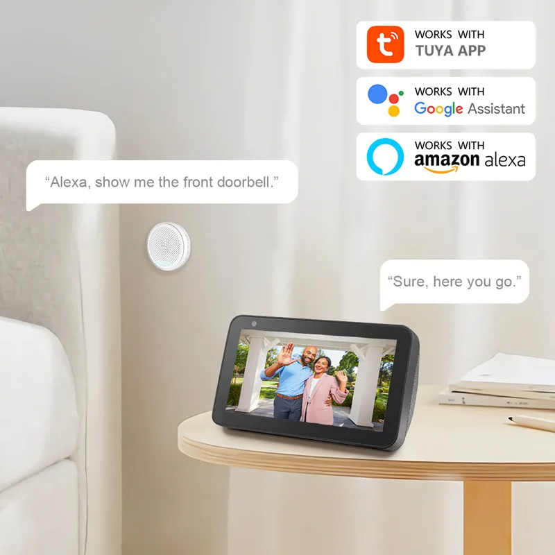 Imagem -05 - Tuya Smart Door Bell Câmera Intercomunicador de Vídeo Bidirecional Bateria ac dc Alimentado Detector de Movimento Alexa Google Assistente Wifi 1080p 2.4ghz