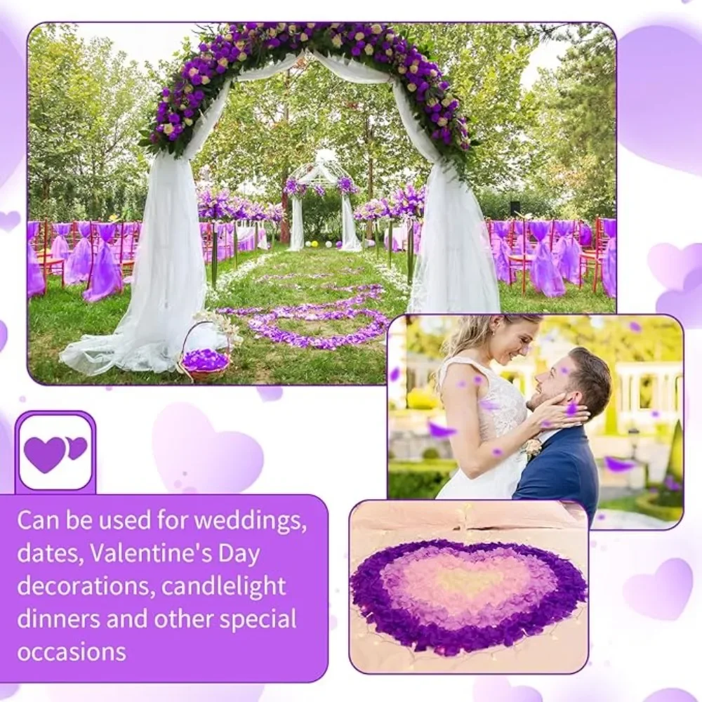100-10000 Stück Simulierte Rosenblätter Bunte Künstliche Rosenblätter für Valentinstag Hochzeit Party Romantische Dekoration – Detail 4